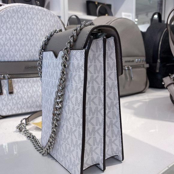 MK ROSE SM Phone Crossbody Leather Bag White - Picture 3 of 6